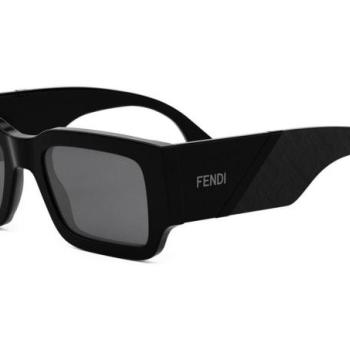 FENDI Diagonal Black Rectangular Sunglasses ONE SIZE (51) Fekete Női Napszemüvegek kép