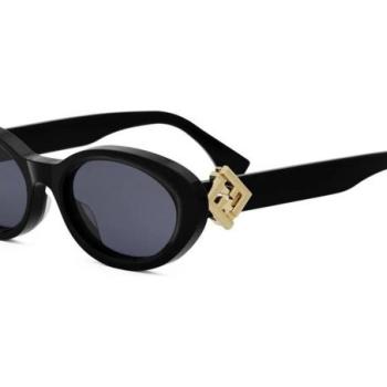 FENDI Diamonds Black Oval Sunglasses ONE SIZE (53) Fekete Férfi Napszemüvegek kép