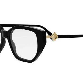 FENDI Diamonds Black Rectangular Eyeglasses ONE SIZE (53) Fekete Férfi Dioptriás szemüvegek kép