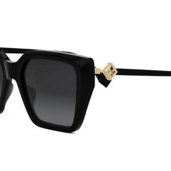 FENDI Diamonds Black Square Sunglasses ONE SIZE (54) Fekete Férfi Napszemüvegek kép
