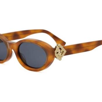 FENDI Diamonds Havana Oval Sunglasses ONE SIZE (53) Havana Férfi Napszemüvegek kép