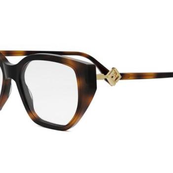 FENDI Diamonds Havana Rectangular Eyeglasses ONE SIZE (53) Havana Férfi Dioptriás szemüvegek kép