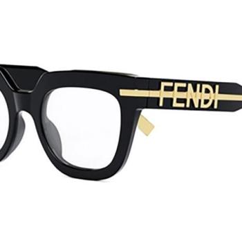 FENDI Fendigraphy Black Rectangular Eyeglasses ONE SIZE (50) Fekete Férfi Dioptriás szemüvegek kép
