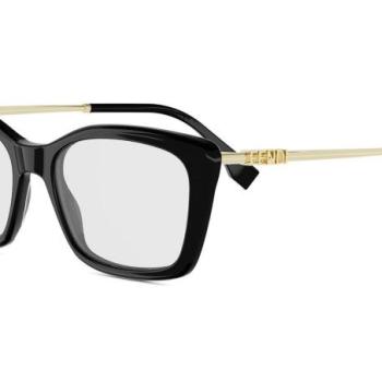 FENDI Fendigraphy Black Rectangular Eyeglasses ONE SIZE (53) Fekete Unisex Dioptriás szemüvegek kép