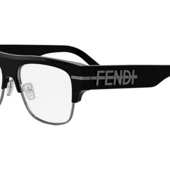 FENDI Fendigraphy Black Square Eyeglasses ONE SIZE (53) Fekete Női Dioptriás szemüvegek kép