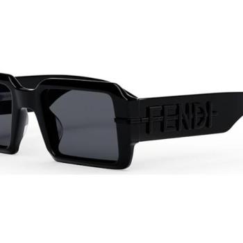 FENDI Fendigraphy Grey Geometric Sunglasses ONE SIZE (52) Fekete Női Napszemüvegek kép