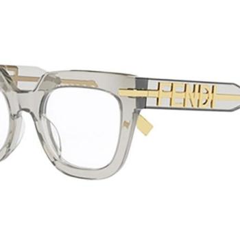 FENDI Fendigraphy Grey Rectangular Eyeglasses ONE SIZE (50) Szürke Férfi Dioptriás szemüvegek kép