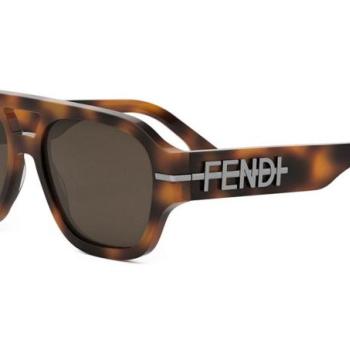 FENDI Fendigraphy Havana Square Sunglasses ONE SIZE (55) Havana Női Napszemüvegek kép