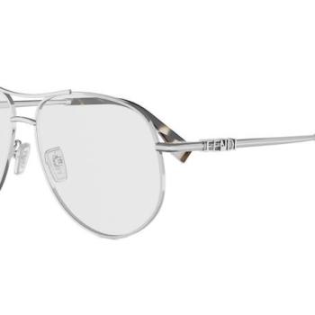 FENDI Fendigraphy Silver Pilot Eyeglasses ONE SIZE (59) Ezüst Unisex Dioptriás szemüvegek kép