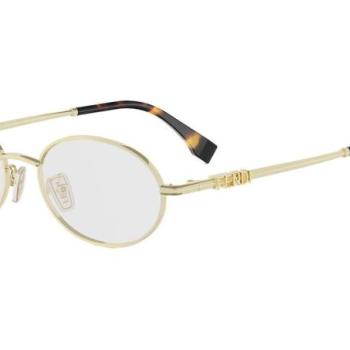 FENDI Fendigraphy Yellow Oval Eyeglasses ONE SIZE (52) Arany Unisex Dioptriás szemüvegek kép