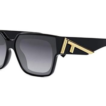 FENDI First Black Rectangular Sunglasses ONE SIZE (63) Fekete Férfi Napszemüvegek kép