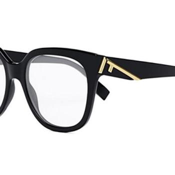 FENDI First Black Square Eyeglasses ONE SIZE (54) Fekete Férfi Dioptriás szemüvegek kép