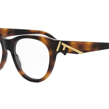 FENDI First Havana Round Eyeglasses ONE SIZE (53) Havana Férfi Dioptriás szemüvegek kép