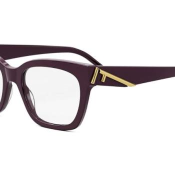 FENDI First Purple Square Eyeglasses ONE SIZE (52) Lila Férfi Dioptriás szemüvegek kép