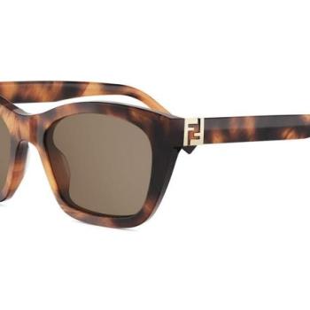 FENDI Forever Havana Rectangular Sunglasses ONE SIZE (54) Havana Unisex Napszemüvegek kép