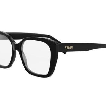 FENDI Lettering Black Square Eyeglasses ONE SIZE (54) Fekete Férfi Dioptriás szemüvegek kép