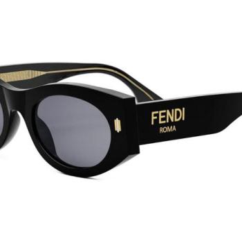 FENDI Roma Black Oval Sunglasses ONE SIZE (52) Fekete Férfi Napszemüvegek kép