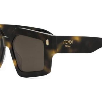 FENDI Roma Havana Square Sunglasses ONE SIZE (52) Havana Férfi Napszemüvegek kép