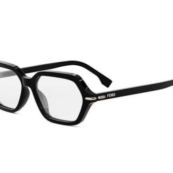 FENDI Selleria Black Geometric Eyeglasses ONE SIZE (54) Fekete Férfi Dioptriás szemüvegek kép
