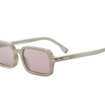 FENDI Selleria Brown Rectangular Sunglasses ONE SIZE (51) Bézs Férfi Napszemüvegek kép