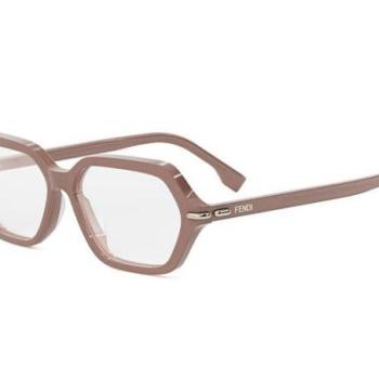 FENDI Selleria Red Geometric Eyeglasses ONE SIZE (54) Rózsaszín Férfi Dioptriás szemüvegek kép