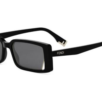 FENDI Way Black Rectangular Sunglasses ONE SIZE (53) Fekete Férfi Napszemüvegek kép