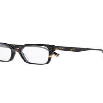 FENDI Way Clear Geometric Eyeglasses L (54) Havana Férfi Dioptriás szemüvegek kép